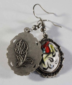 Boucles d’oreilles en céramique d’Iznik à tulipe rouge - Çini Evi (1)