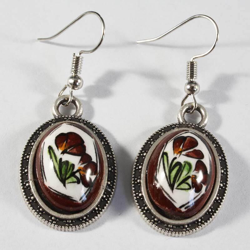 Boucles d’oreilles Iznik couleur café au lait - 1