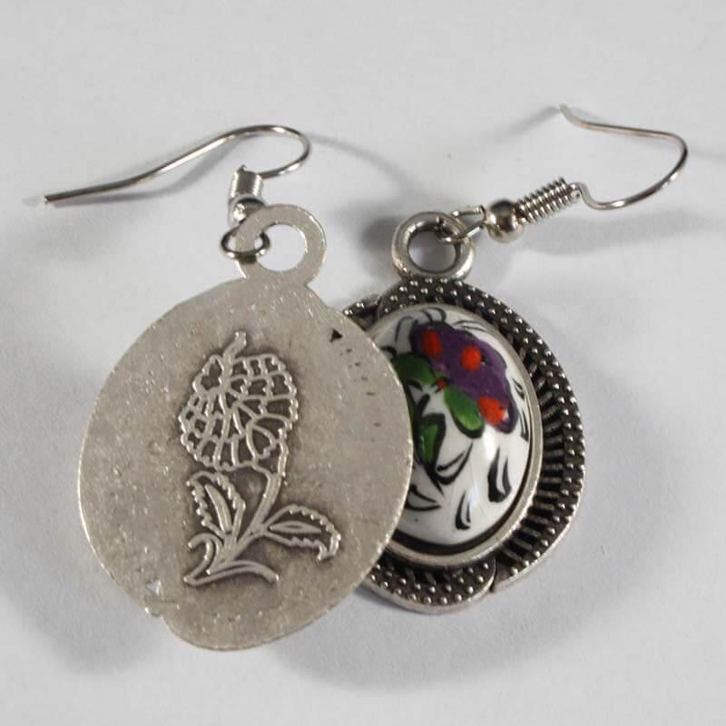 Boucles d’oreilles en céramique Iznik couleur prune - 2