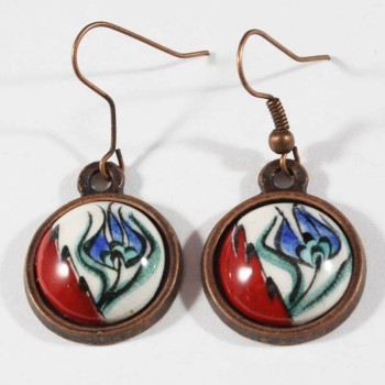 Boucles d’oreilles Anémone en céramique d’Iznik - Çini Evi
