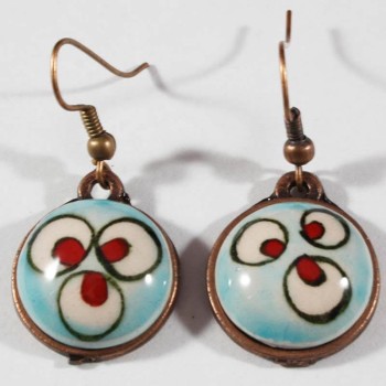 Boucles d’oreilles en céramique d’Iznik motif cintamani - Çini Evi