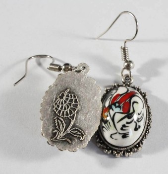 Boucles d’oreilles en céramique d’Iznik motif Corne d’Or et tulipe - 2