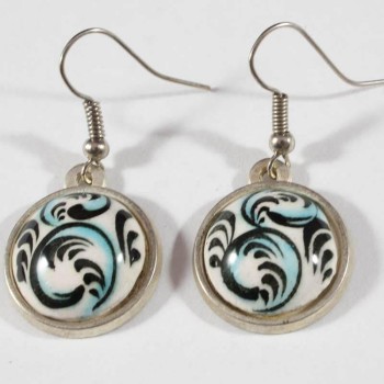Boucles d’oreilles en céramique d’Iznik motif printanier - 1
