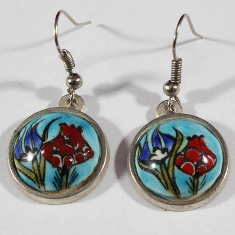 Boucles d’oreilles personnalisées en céramique d’Iznik - 1