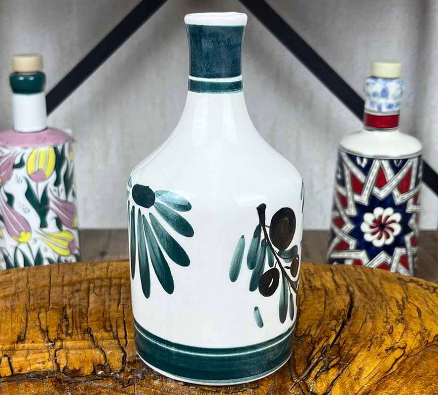 Bouteille à huile d’olive artisanale à motif de branche d’olivier 410 ml - 2