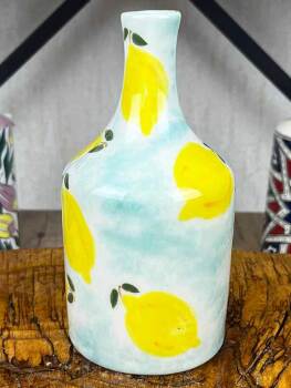 Bouteille à huile d’olive artisanale à motif de citron 410 ml - 2