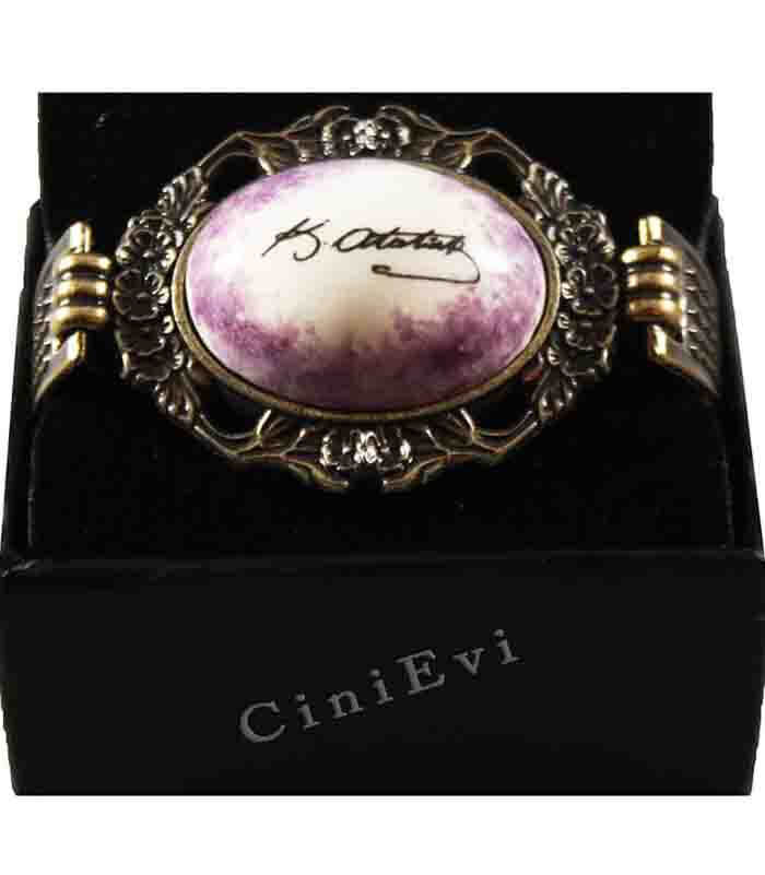 Bracelet en céramique revêtement violet avec signature d’Atatürk - 1