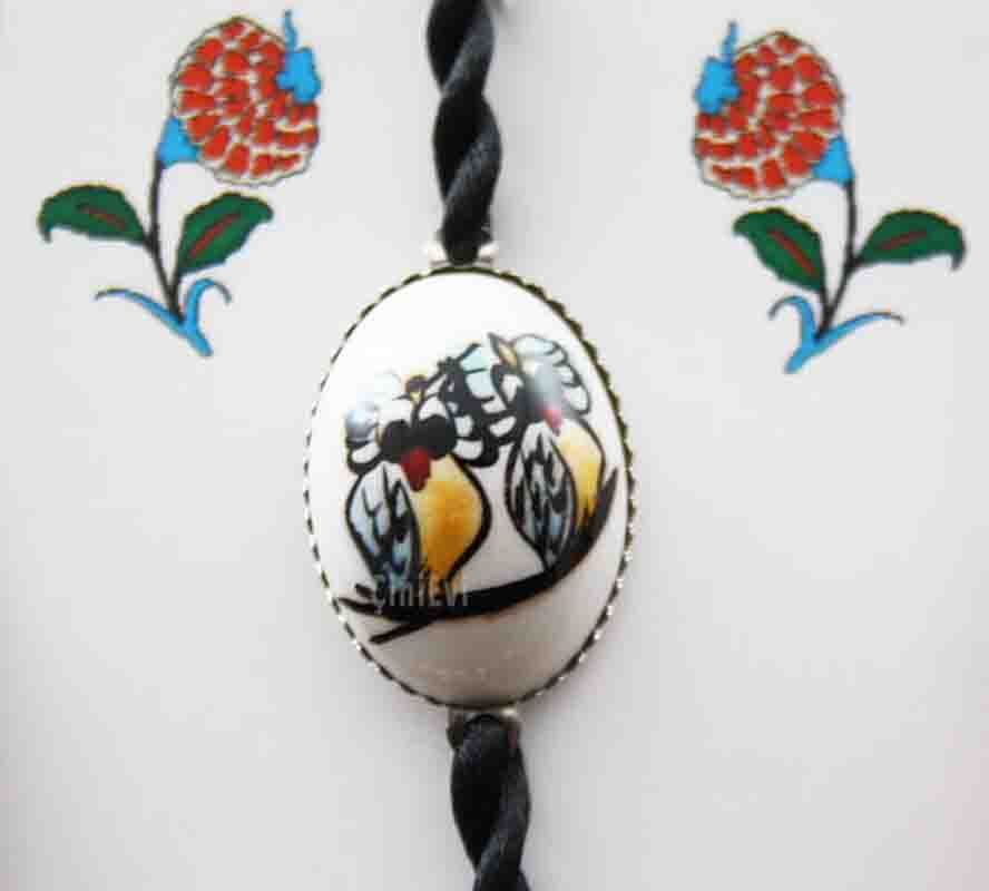 Bracelet en céramique d’Iznik motif couple de hiboux - 1