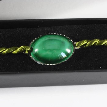 Bracelet en poterie en pierre verte - 1