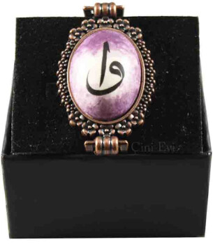 Bracelet en céramique motifs Vav et Elif dans un cadre marguerite - 1