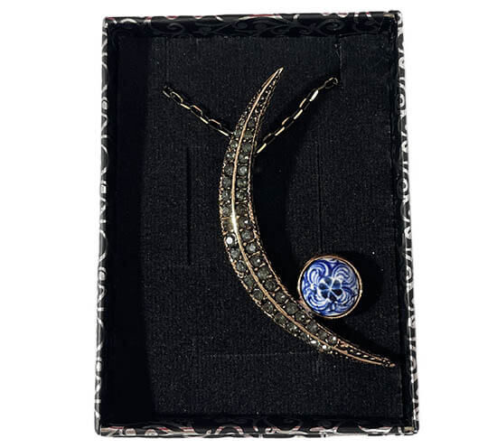 Bronze Necklace with Golden Horn Motif - 2