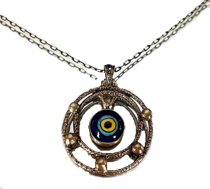 Bronze Pendant with Iznik Ceramic - 1