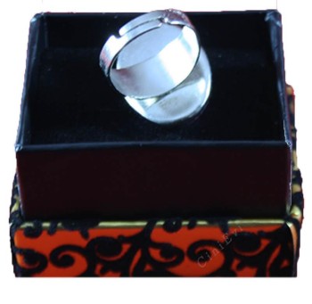 Burgundy Painted Iznik Pottery Ring - Çini Evi (1)