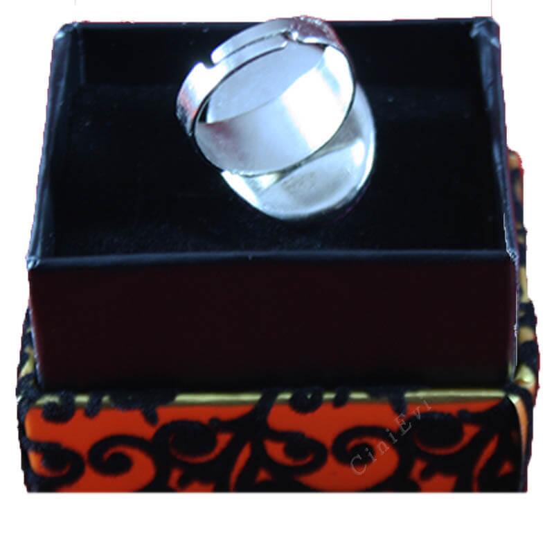 Burgundy Painted Iznik Pottery Ring - 2