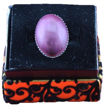 Burgundy Painted Iznik Pottery Ring - Çini Evi