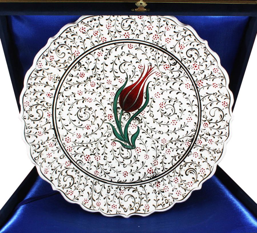 Bürogeschenk-VIP-Tulpe gemusterte 30cm Iznik-Fliesenplatte - 1