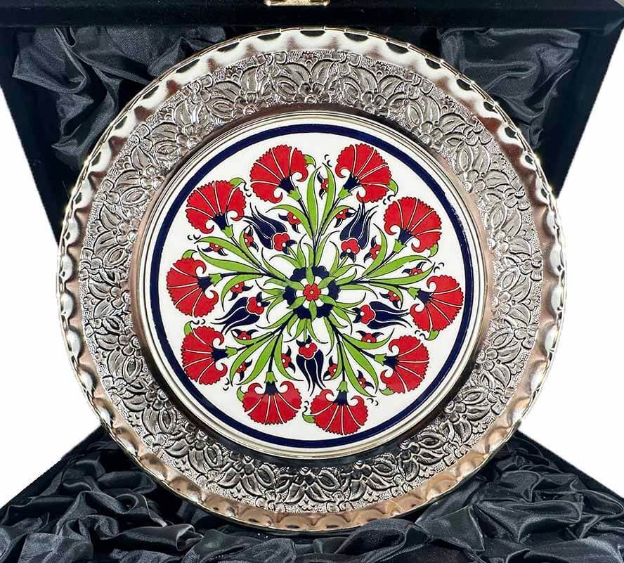 Business Partnership Gift – Silver Patterned Decorative Plate - 1
