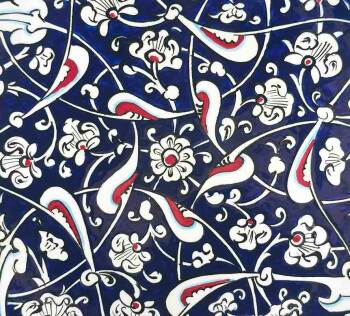 Cadeau culturel – Assiette en ceramique d’Iznik a motif rumi bleu nuit - 3