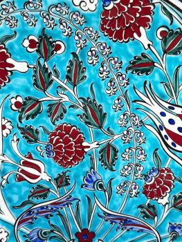 Cadeau de Bureau – Assiette en Céramique d’Iznik à Fond Turquoise - Çini Evi (1)