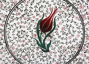 Cadeau de bureau VIP Tulip Mot à motifs 30 cm Assiette de carreaux Iznik - 2