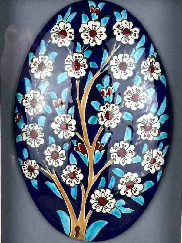 Cadeau de Remerciement pour Professeur – Panneau en Céramique d’Iznik Fait Main avec Passe-partout, Motif Arbre de Vie - 2