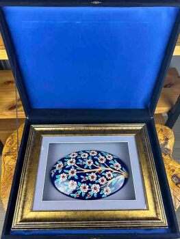 Cadeau de Visite Officielle – Panneau en Céramique d’Iznik Fait Main avec Passe-partout, Motif Arbre de Vie - 3