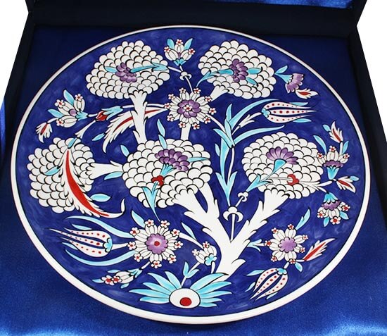 Cadeau d'entreprise bleu blanc 30cm Iznik Pottery Post - 3