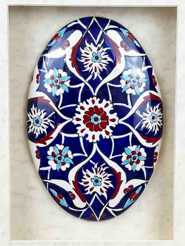 Cadeau d’entreprise – Céramique d’Iznik encadrée au motif Lotus Bleu - 3
