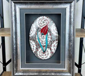 Cadeau Partenaire Étranger – Panneau Mural en Céramique d’Iznik Motifs Tulipes et Haliç - Çini Evi