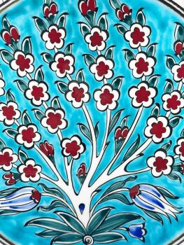 Cadeau de remerciement : assiette en céramique d’Iznik à fond turquoise et Arbre de Vie - 2