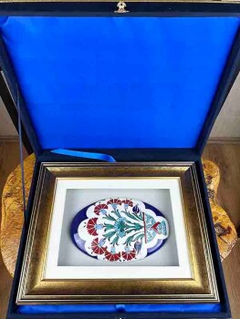 Cadeau VIP avec Passe-partout – Céramique d’Iznik Motif Jardin de Œillets - 3