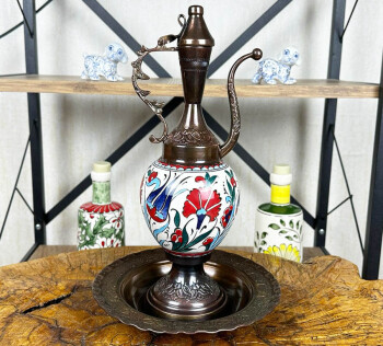 Cadeau Vip, Carafe de poterie en céramique d'Iznik 30 cm - 1