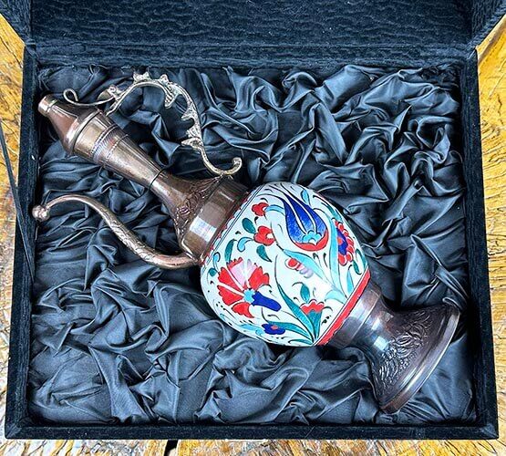 Cadeau Vip, Carafe de poterie en céramique d'Iznik 30 cm - 3