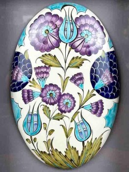 Cadeau VIP Encadré avec Passe-partout – Céramique d’Iznik au Motif de Style Damas - Çini Evi (1)