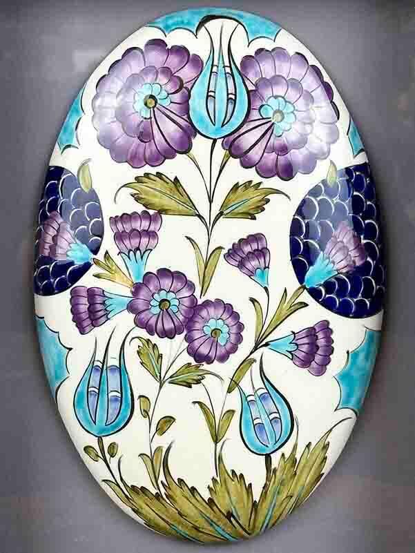 Cadeau VIP Encadré avec Passe-partout – Céramique d’Iznik au Motif de Style Damas - 2