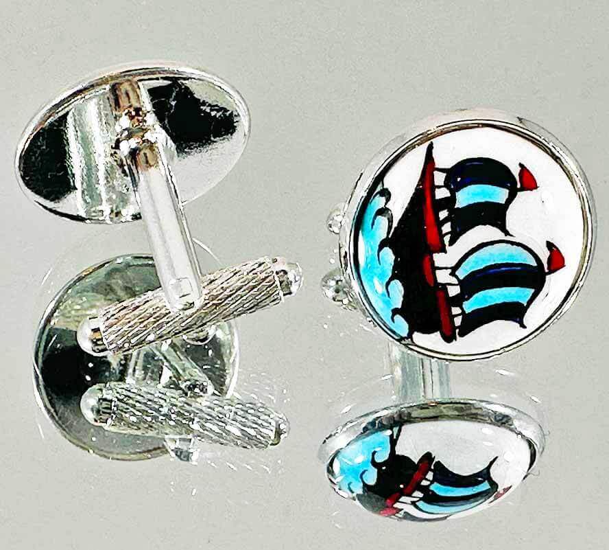 Captain’s Choice Iznik Ceramic Cufflinks - 1