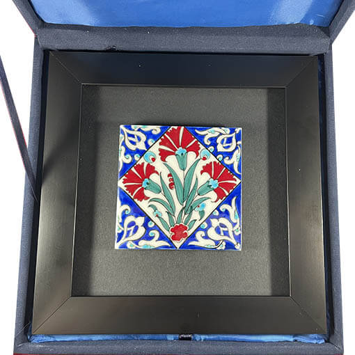 Carnation Flower Pattern Ceramic Plaque - 2