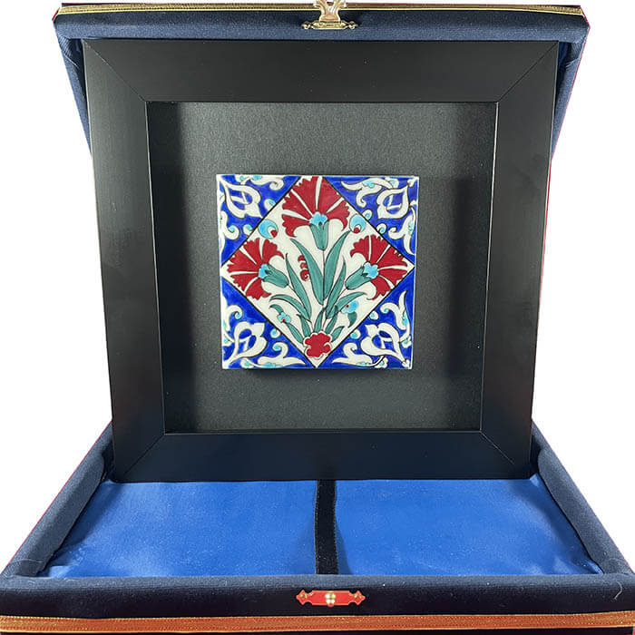 Carnation Flower Pattern Ceramic Plaque - 1