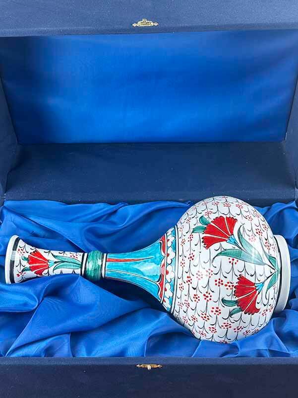 Carnation Garden Iznik Ceramic Vase - 3