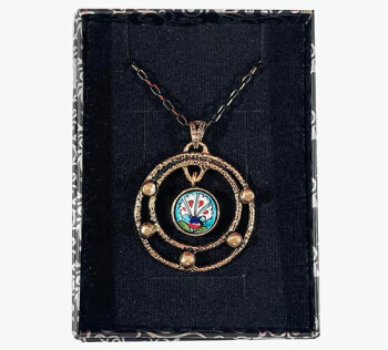 Carnation Iznik Ceramic Bronze Necklace - 2
