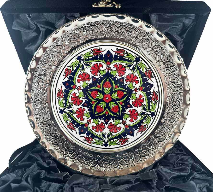 Carnation Motif Silver Plate 25 cm - 1