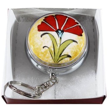 Carnation Pattern Ceramic Pill Box - Çini Evi