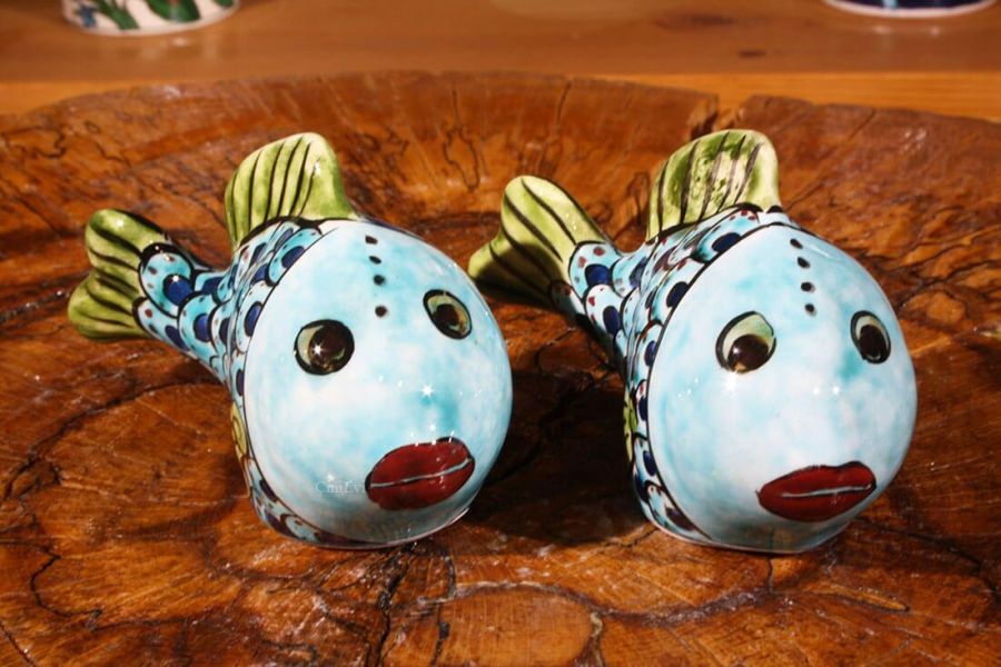 Carp Fish Pottery Figurines - 1