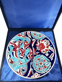 Celebration and Wedding Gift 30 cm Iznik Ceramic Plate - 3