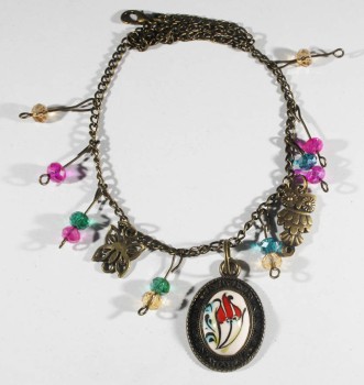 Chevillière – Motif tulipe rouge en céramique d’Iznik - Çini Evi