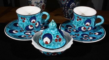 Chintemani Motif Coffee Set - Çini Evi