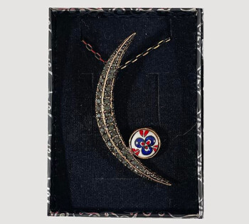 Chintemani Motif Half Moon Necklace - Çini Evi (1)