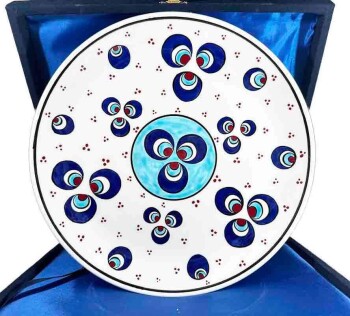 Chintemani Motif VIP Iznik Ceramic Plate - Çini Evi