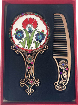 Çiçek Bahçesi Çini Ayna Seti - Çini Evi