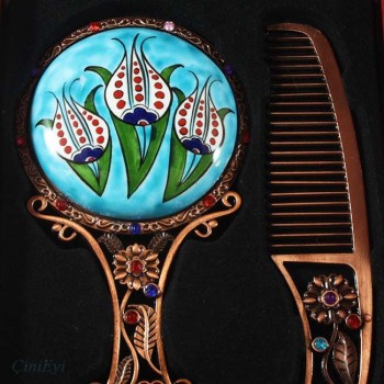 Özür Dilerim Hediyesi Çini Ayna Seti - Çini Evi (1)